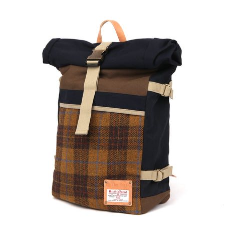 harris tweed korean brown tartan bag