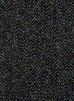 Harris Tweed FWD HA201-K3 grey, black and blue herringbone fabric.