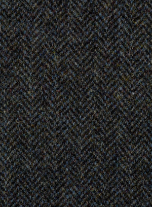 Harris Tweed FWD HA201-K3 grey, black and blue herringbone fabric.
