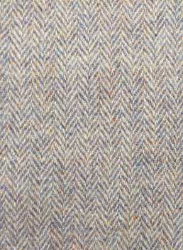 Harris Tweed FWD HA218-C6 blue and beige herringbone fabric.