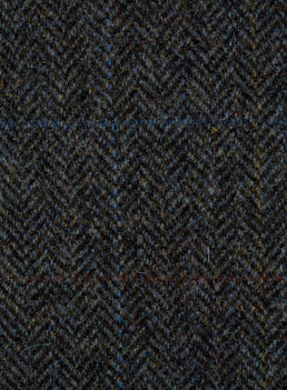 Harris Tweed FWD HD509-E6 blue and grey herringbone fabric.