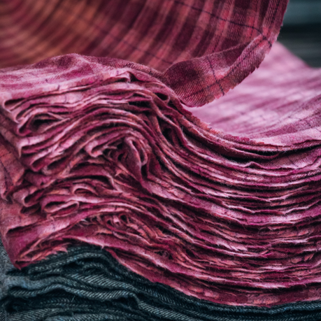 Pink Tartan Harris Tweed Cloth 