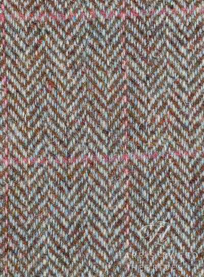 Harris Tweed Beige & Brown Herringbone Fabric FWD 1712-E2.