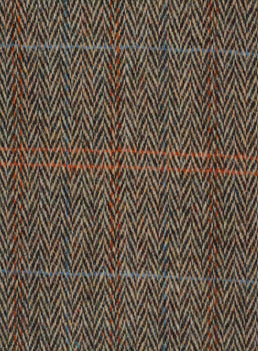 Harris Tweed Beige & Brown Herringbone Fabric FWD 1909-A1.