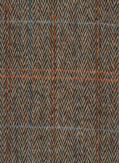 Harris Tweed Beige & Brown Herringbone Fabric FWD 1909-A1.