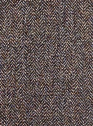Harris Tweed FWD AR9-E63 brown herringbone fabric.