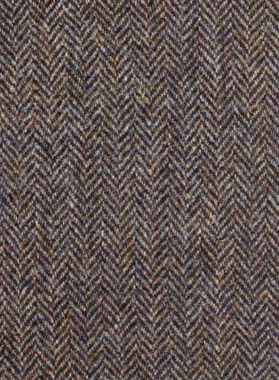 Harris Tweed FWD AR9-E63 brown herringbone fabric.