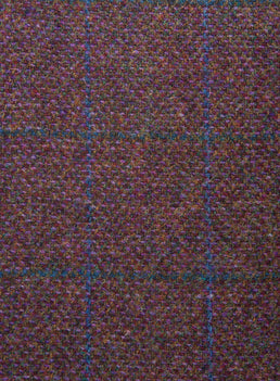Harris Tweed FWD BW001 purple and green herringbone fabric.