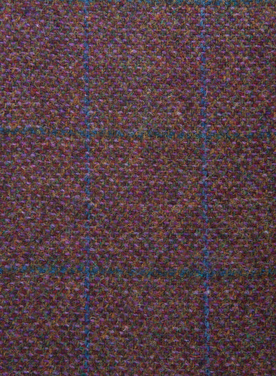Harris Tweed FWD BW001 purple and green herringbone fabric.