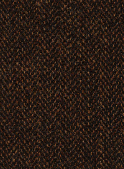 Harris Tweed Brown & Black Herringbone Fabric FWD HA201-H1.