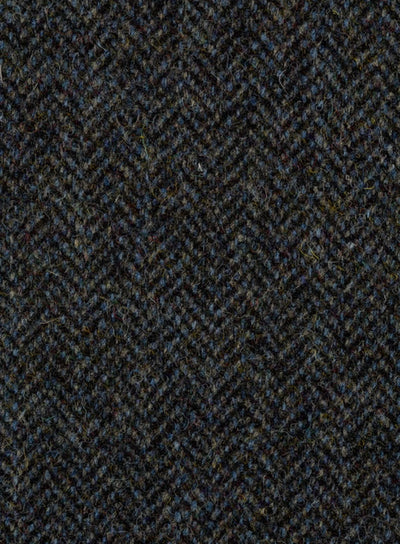 Harris Tweed FWD HA201-K3 grey, black and blue herringbone fabric.