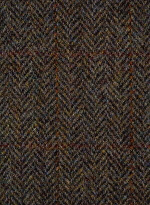 Harris Tweed FWD HA211-A1 brown herringbone fabric.