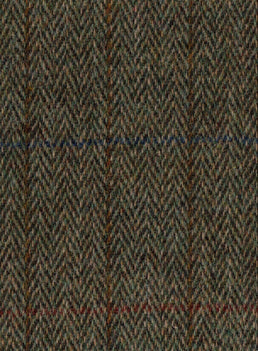Harris Tweed Green & Beige Herringbone Fabric FWD HA215-A1.