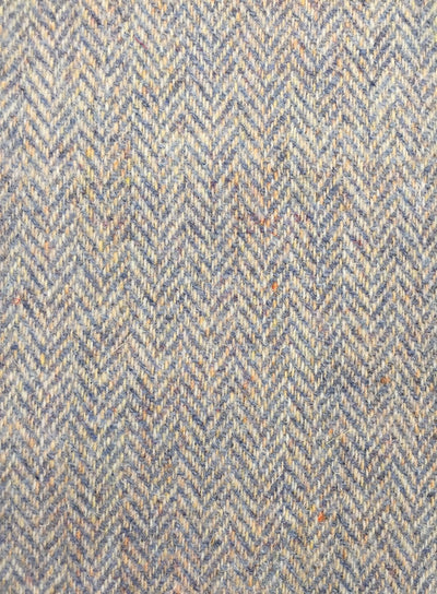 Harris Tweed FWD HA218-C6 blue and beige herringbone fabric.