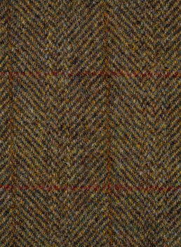 Harris Tweed FWD HB310-B5 brown and red herringbone fabric.
