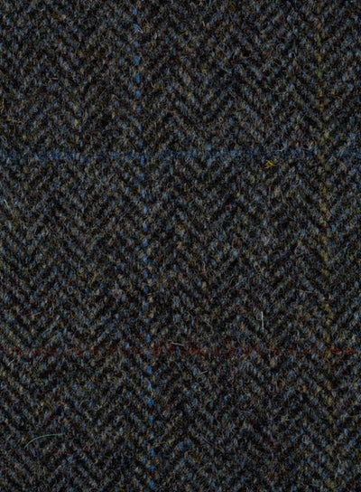 Harris Tweed FWD HD509-E6 blue and grey herringbone fabric.