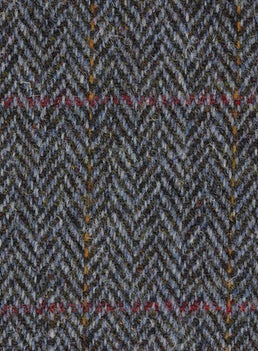 Harris Tweed Blue Herringbone Fabric FWD HE600-A1.