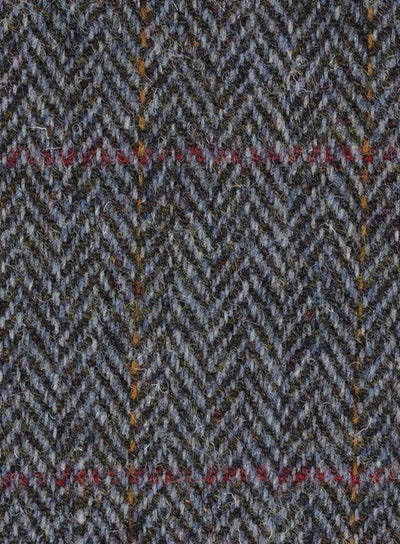 Harris Tweed Blue Herringbone Fabric FWD HE600-A1.