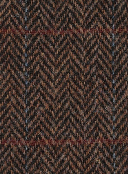 Harris Tweed Brown Herringbone Fabric FWD HE600-E3.