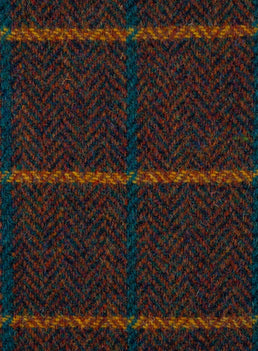 Harris Tweed Green & Brown Herringbone Fabric FWD HTHS17-10.