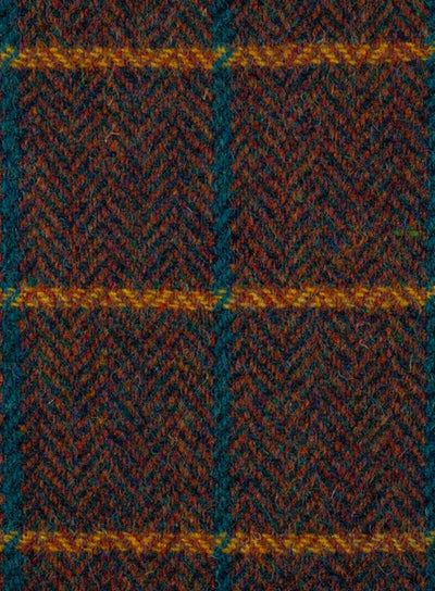 Harris Tweed Green & Brown Herringbone Fabric FWD HTHS17-10.