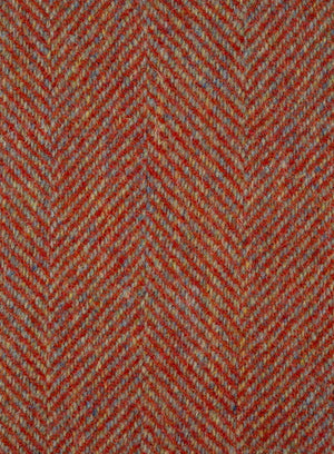 Harris Tweed FWD HTHS-64 Orange herringbone fabric.