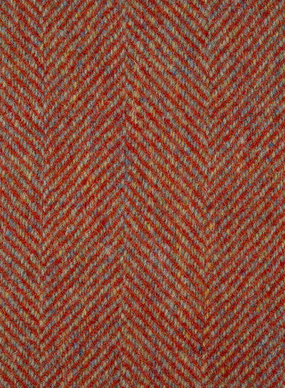 Harris Tweed FWD HTHS-64 Orange herringbone fabric.