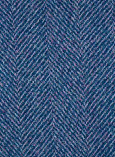 Harris Tweed blue and pink FWD HTHS-66 herringbone fabric.