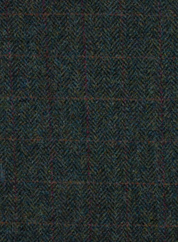 Harris Tweed Green Herringbone Fabric FWD HTHS-69.