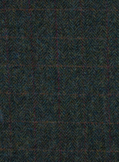 Harris Tweed Green Herringbone Fabric FWD HTHS-69.