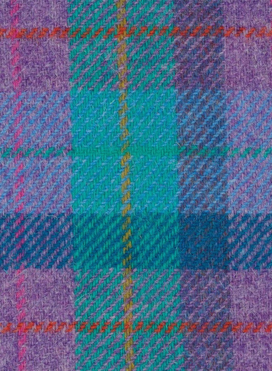 Lilac Turquoise Blue Checked Harris Tweed FWD HTHS17 08