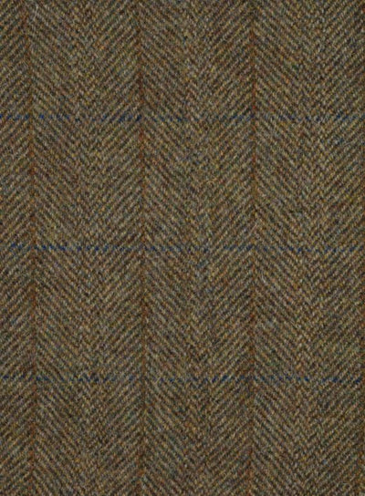 Harris Tweed Yellow & Brown Herringbone Fabric FWD MR23-H1.