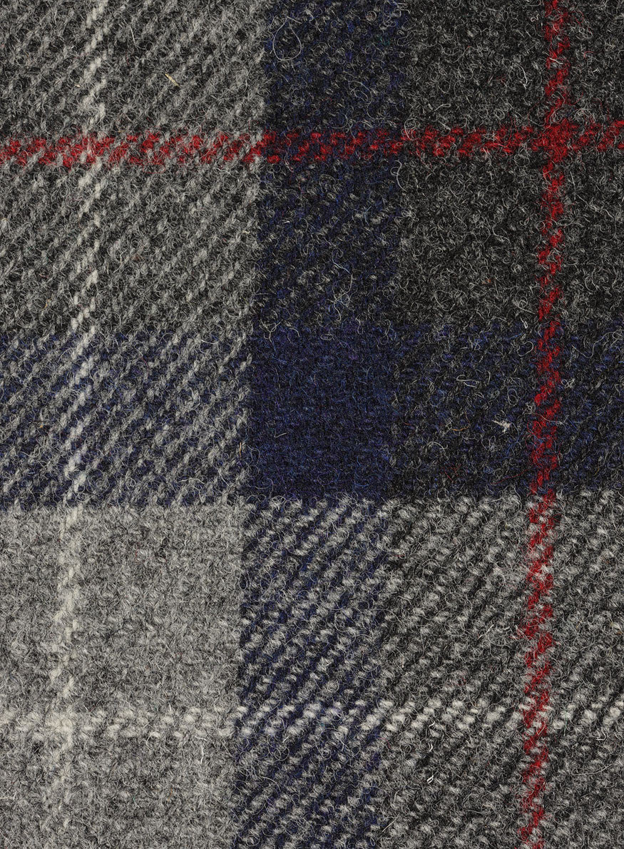 Grey harris tweed fabric deals